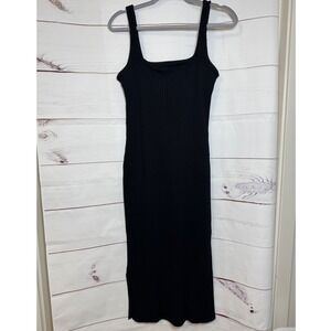 Wild Fable Black Ribbed Knit Midi Dress / Size‎ Medium / SKU 0061